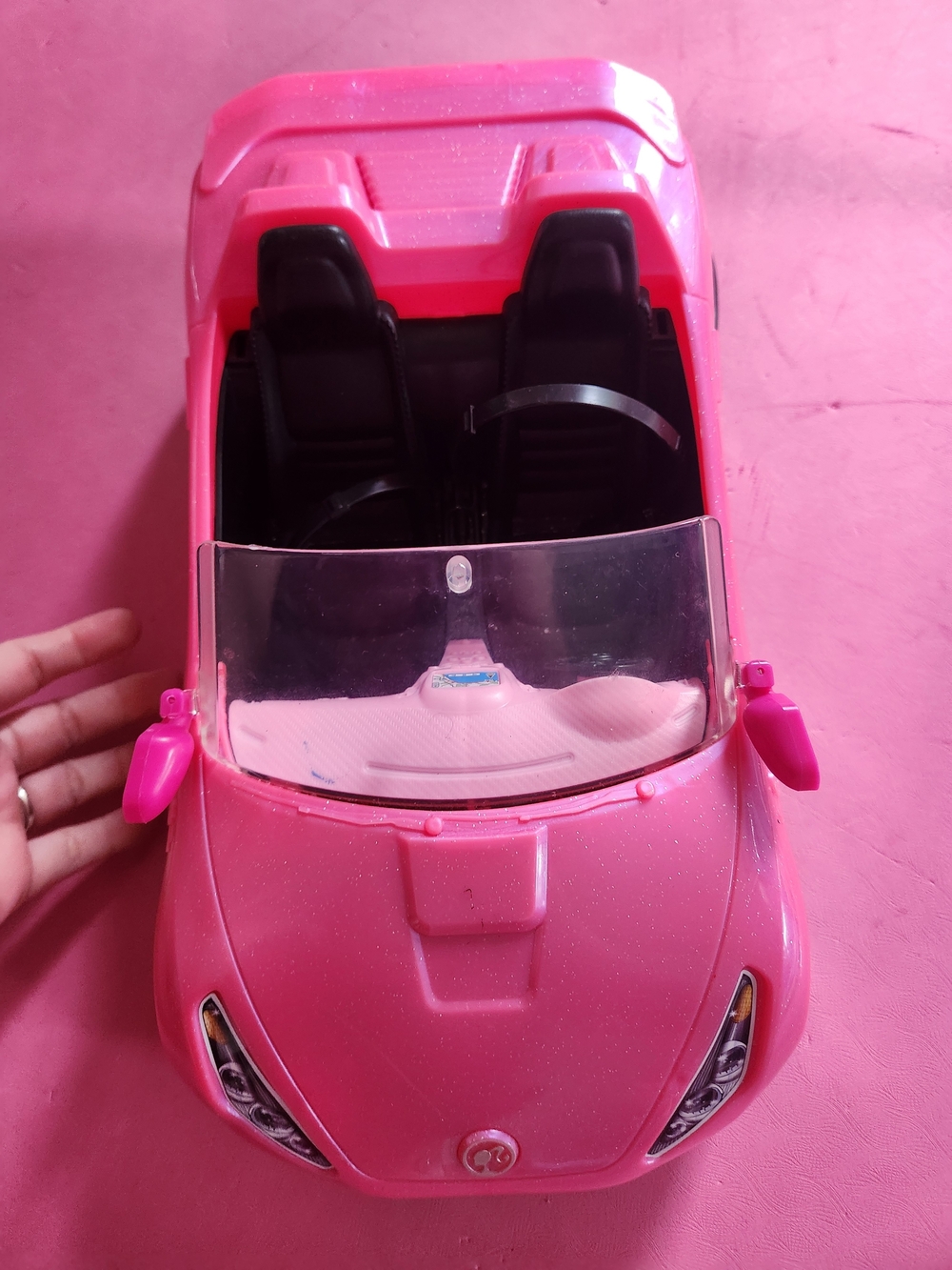 Pink Barbie Convertible Toy Car